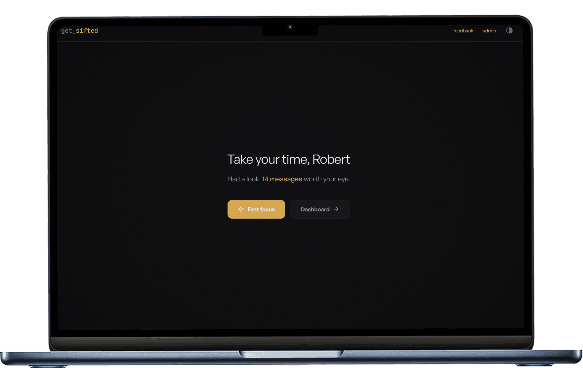 get_sifted homepage on desktop — Take your time, Robert. 14 messages worth your eye.